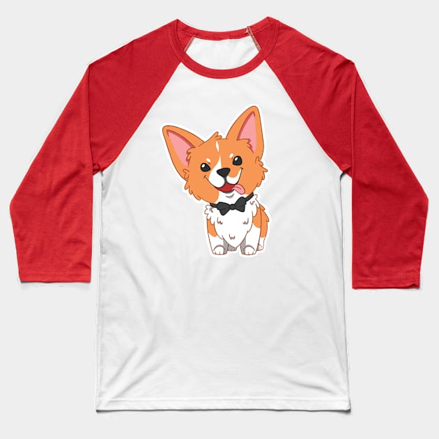 Pembroke Welsh Corgi Illustration Baseball T-Shirt by AWIllustration